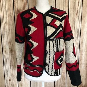 ColdWater Creek Red/Black Wool Jacket SM